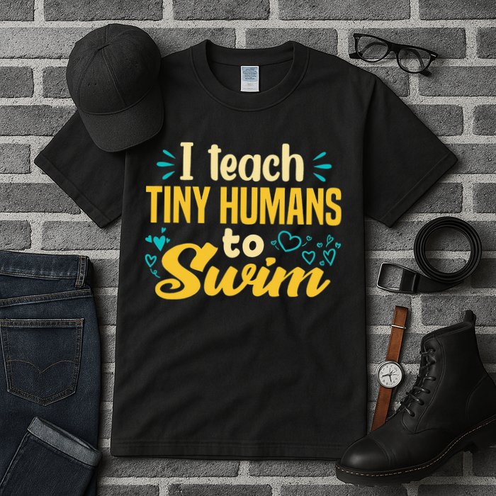Cool Swim Coach I Teach Tiny Humans To Swim Swimming Teacher Tall T-Shirt