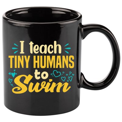 Cool Swim Coach I Teach Tiny Humans To Swim Swimming Teacher 11oz C Handle Ceramic Mug