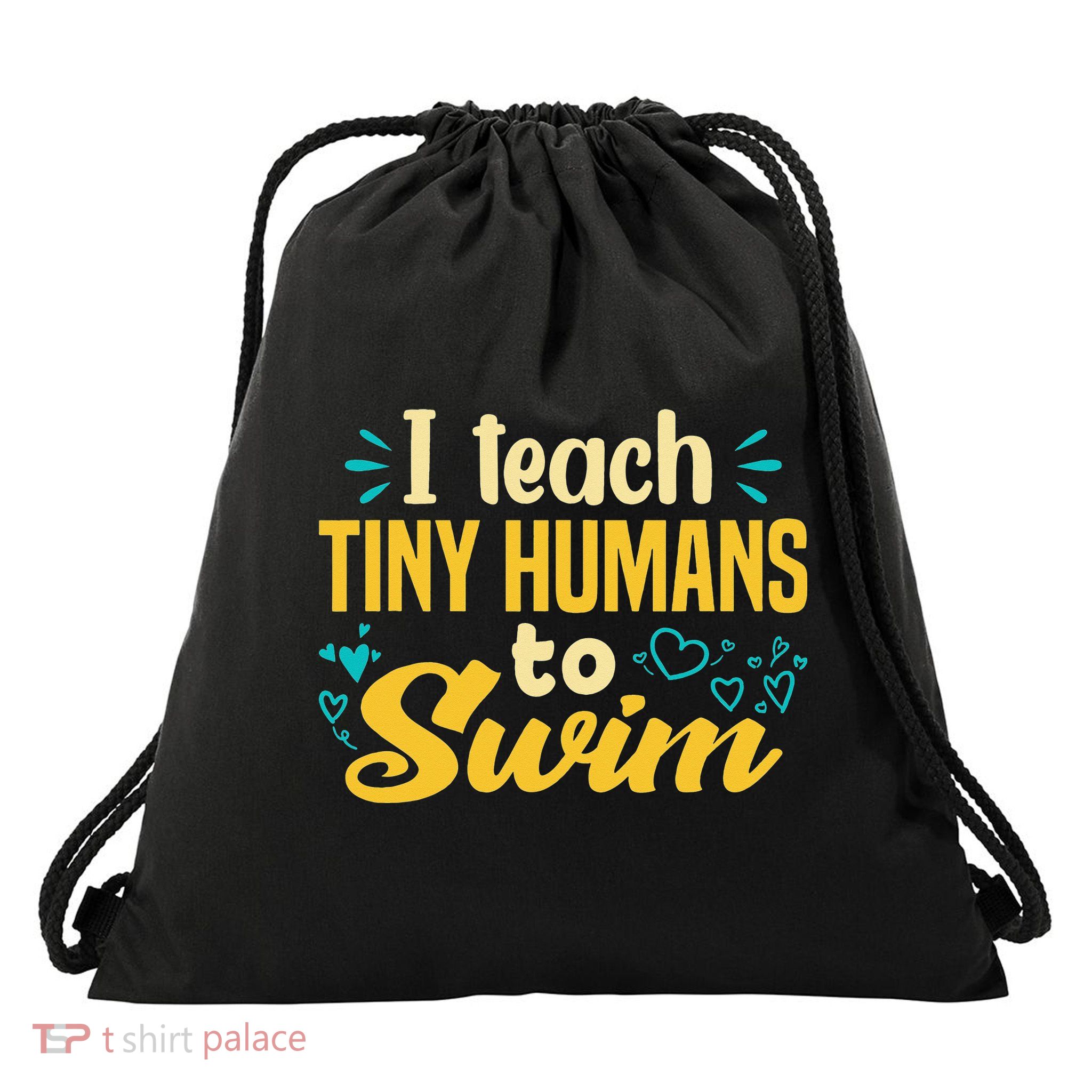 Cool Swim Coach I Teach Tiny Humans To Swim Swimming Teacher Drawstring Bag