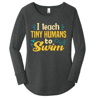 Cool Swim Coach I Teach Tiny Humans To Swim Swimming Teacher Women's Perfect Tri Tunic Long Sleeve Shirt