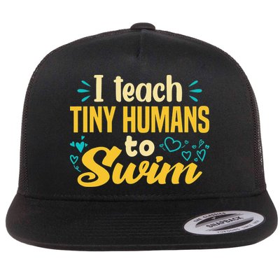 Cool Swim Coach I Teach Tiny Humans To Swim Swimming Teacher Flatbill Hat
