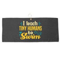 Cool Swim Coach I Teach Tiny Humans To Swim Swimming Teacher Large Microfiber Waffle Golf Towel