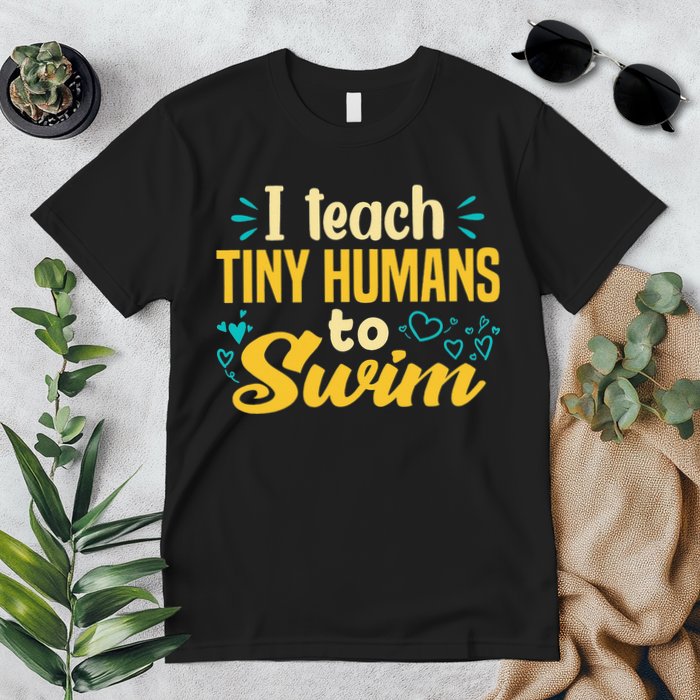 Cool Swim Coach I Teach Tiny Humans To Swim Swimming Teacher Premium T-Shirt