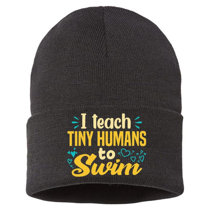 Cool Swim Coach I Teach Tiny Humans To Swim Swimming Teacher Sustainable Knit Beanie