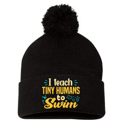Cool Swim Coach I Teach Tiny Humans To Swim Swimming Teacher Pom Pom 12in Knit Beanie