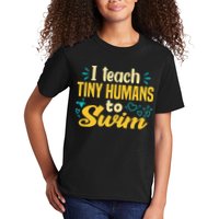 Cool Swim Coach I Teach Tiny Humans To Swim Swimming Teacher Kids T-Shirt