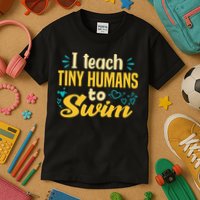 Cool Swim Coach I Teach Tiny Humans To Swim Swimming Teacher Kids T-Shirt