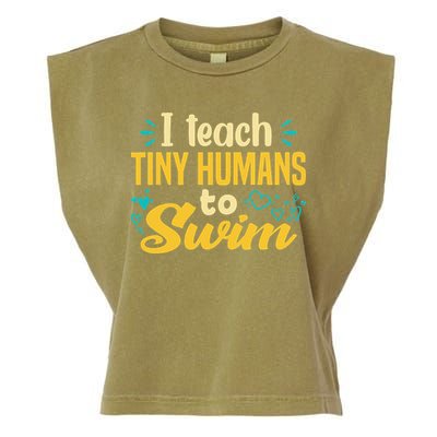 Cool Swim Coach I Teach Tiny Humans To Swim Swimming Teacher Garment-Dyed Women's Muscle Tee