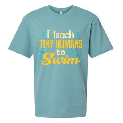 Cool Swim Coach I Teach Tiny Humans To Swim Swimming Teacher Sueded Cloud Jersey T-Shirt