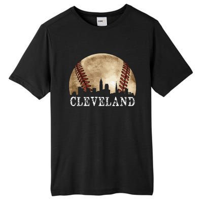 Cleveland Skyline City Vintage Baseball Lover Tall Fusion ChromaSoft Performance T-Shirt