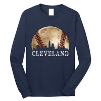 Cleveland Skyline City Vintage Baseball Lover Long Sleeve Shirt