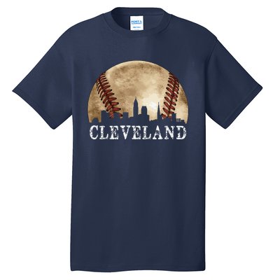 Cleveland Skyline City Vintage Baseball Lover Tall T-Shirt