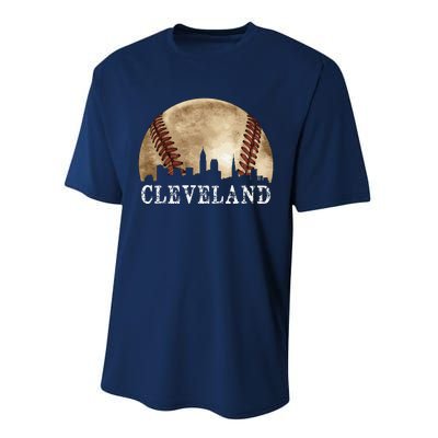 Cleveland Skyline City Vintage Baseball Lover Performance Sprint T-Shirt