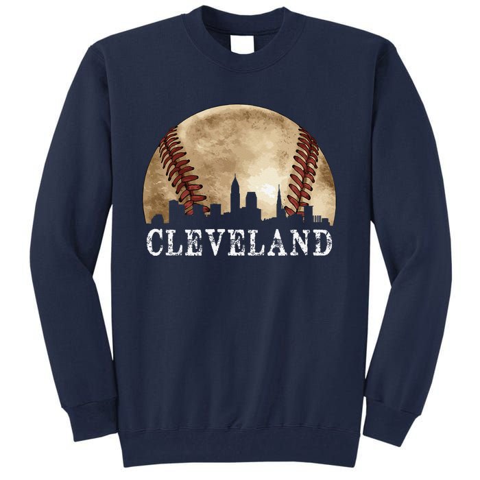 Cleveland Skyline City Vintage Baseball Lover Tall Sweatshirt