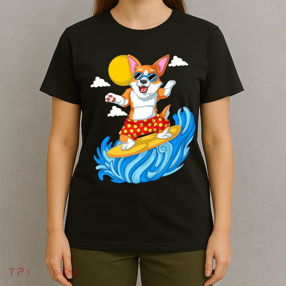 Corgi Surfing T-Shirt