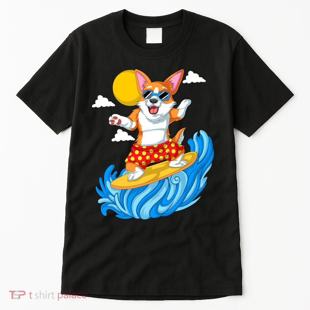 Corgi Surfing Tall T-Shirt