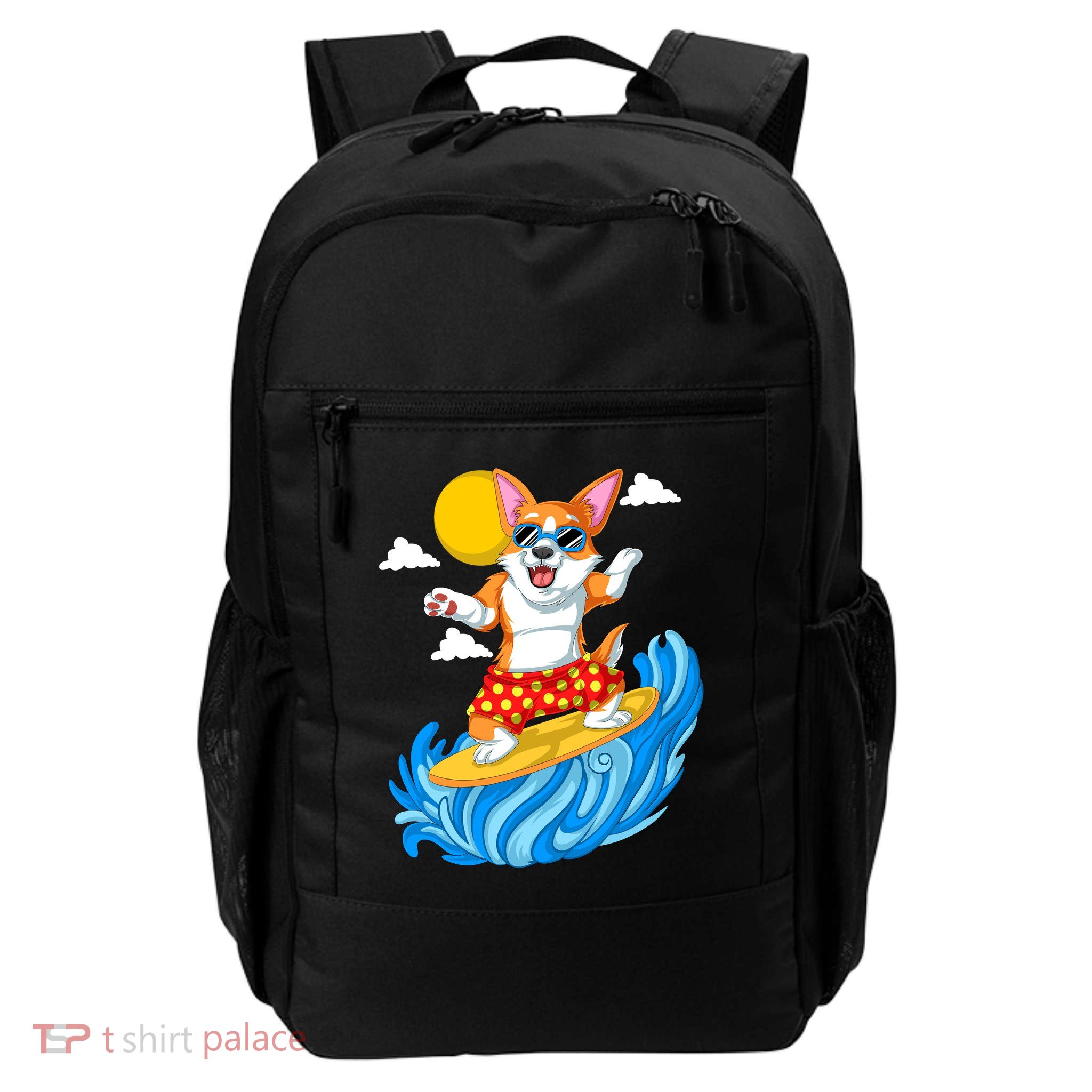 Corgi Surfing Backpack