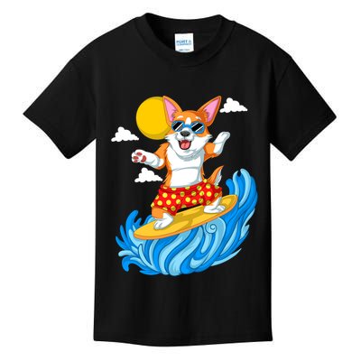 Corgi Surfing Kids T-Shirt