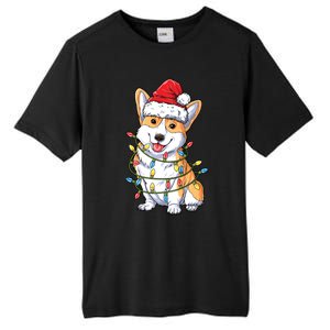 Corgi Santa Christmas Tree Lights Xmas Funny Gift Gift Tall Fusion ChromaSoft Performance T-Shirt