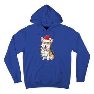 Corgi Santa Christmas Tree Lights Xmas Funny Gift Gift Hoodie