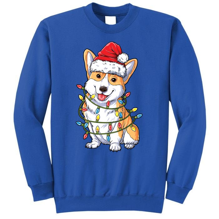 Corgi Santa Christmas Tree Lights Xmas Funny Gift Gift Sweatshirt