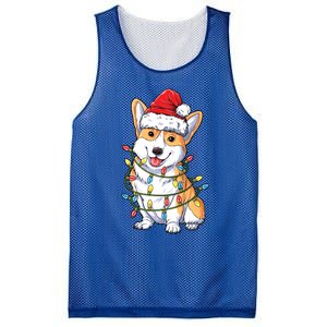 Corgi Santa Christmas Tree Lights Xmas Funny Gift Gift Mesh Reversible Basketball Jersey Tank