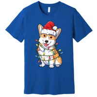 Corgi Santa Christmas Tree Lights Xmas Funny Gift Gift Premium T-Shirt