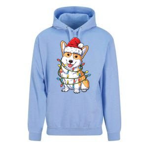 Corgi Santa Christmas Tree Lights Xmas Funny Gift Gift Unisex Surf Hoodie