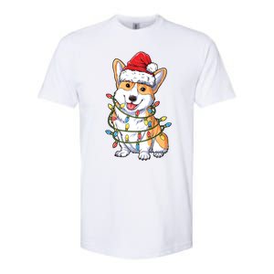 Corgi Santa Christmas Tree Lights Xmas Funny Gift Gift Softstyle CVC T-Shirt