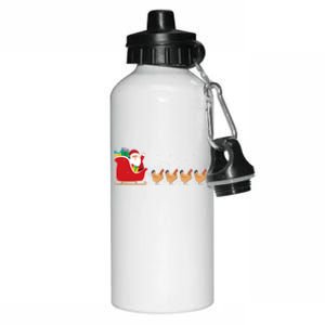 Chicken Santa Christmas Sleigh Funny Chicken Xmas Gift Aluminum Water Bottle