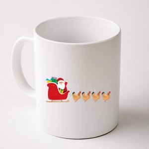 Chicken Santa Christmas Sleigh Funny Chicken Xmas Gift Coffee Mug