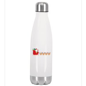 Chicken Santa Christmas Sleigh Funny Chicken Xmas Gift Stainless Steel Insulated Water Bottle