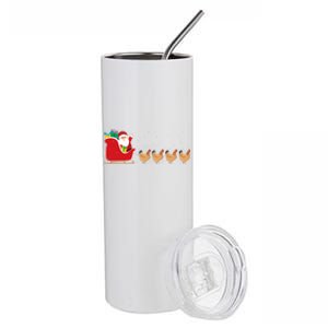 Chicken Santa Christmas Sleigh Funny Chicken Xmas Gift Stainless Steel Tumbler