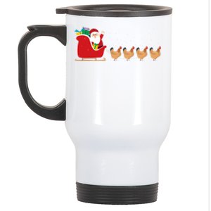 Chicken Santa Christmas Sleigh Funny Chicken Xmas Gift Stainless Steel Travel Mug