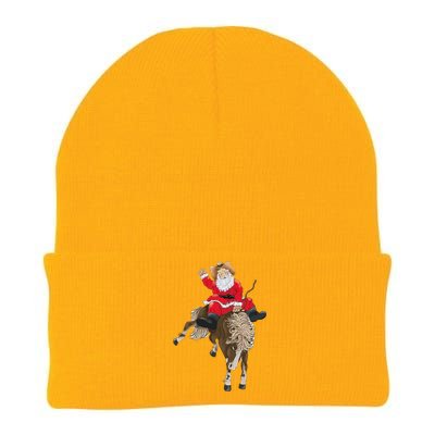 Cowboy Santa Claus Riding A Horse Christmas Cowboy Knit Cap Winter Beanie