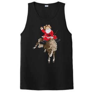 Cowboy Santa Claus Riding A Horse Christmas Cowboy PosiCharge Competitor Tank