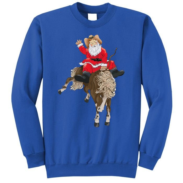 Cowboy Santa Claus Riding A Horse Christmas Cowboy Sweatshirt