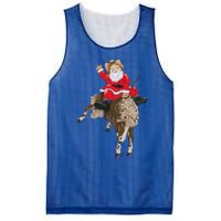 Cowboy Santa Claus Riding A Horse Christmas Cowboy Mesh Reversible Basketball Jersey Tank