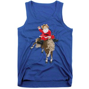 Cowboy Santa Claus Riding A Horse Christmas Cowboy Tank Top