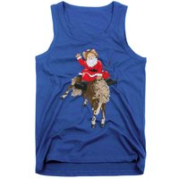 Cowboy Santa Claus Riding A Horse Christmas Cowboy Tank Top