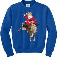 Cowboy Santa Claus Riding A Horse Christmas Cowboy Kids Sweatshirt