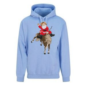 Cowboy Santa Claus Riding A Horse Christmas Cowboy Unisex Surf Hoodie