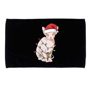 Christmas Sphynx Cat Microfiber Hand Towel