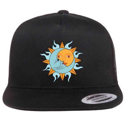 Cute Sun Cute Moon Half Son Half Moon Valentines Gift Flatbill Hat