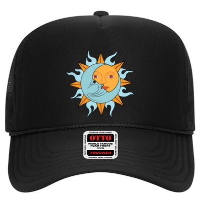 Cute Sun Cute Moon Half Son Half Moon Valentines Gift Trucker Hat