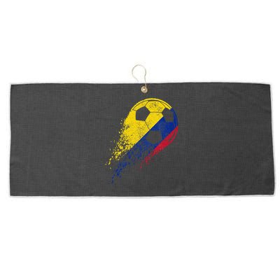 Colombia Soccer Colombian Flag Pride Soccer Player Large Microfiber Waffle Golf Towel