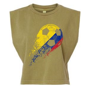 Colombia Soccer Colombian Flag Pride Soccer Player Garment-Dyed Women's Muscle Tee