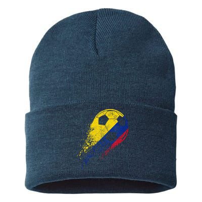 Colombia Soccer Colombian Flag Pride Soccer Player Sustainable Knit Beanie