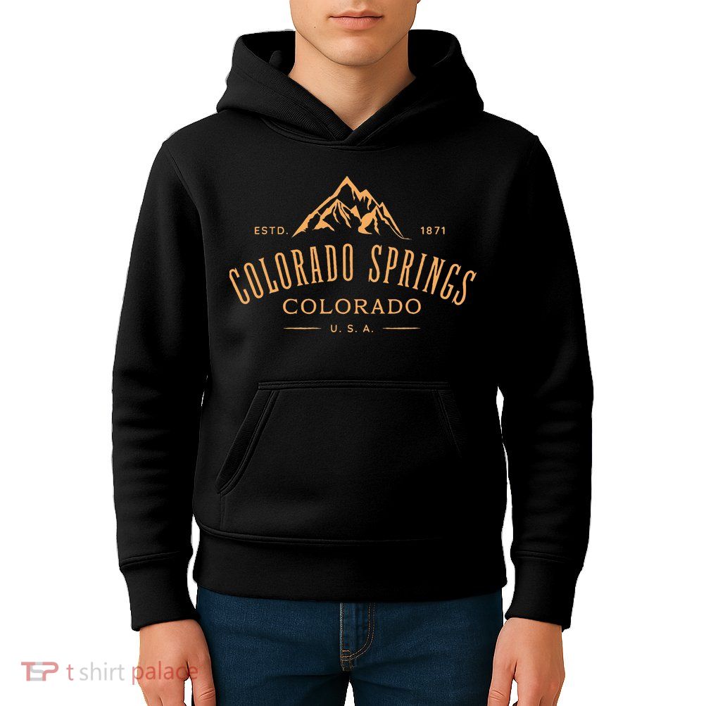 Colorado Springs Colorado Awesome Mountain Design Souvenir Kids Hoodie