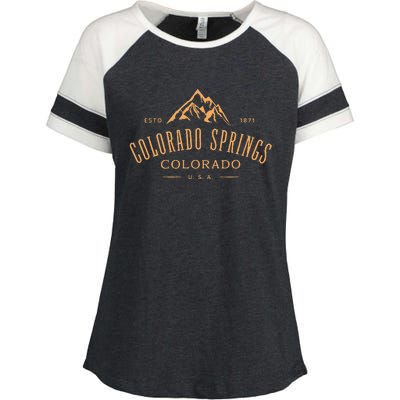 Colorado Springs Colorado Awesome Mountain Design Souvenir Enza Ladies Jersey Colorblock Tee